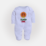 Kathakali Heritage Emblem Full Body Suit - BABY BLUE - New Born (Chest 7.5")