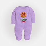 Kathakali Heritage Emblem Full Body Suit - LILAC - New Born (Chest 7.5")