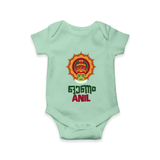 Kathakali Heritage Emblem Romper - MINT GREEN - New Born (Chest 14")
