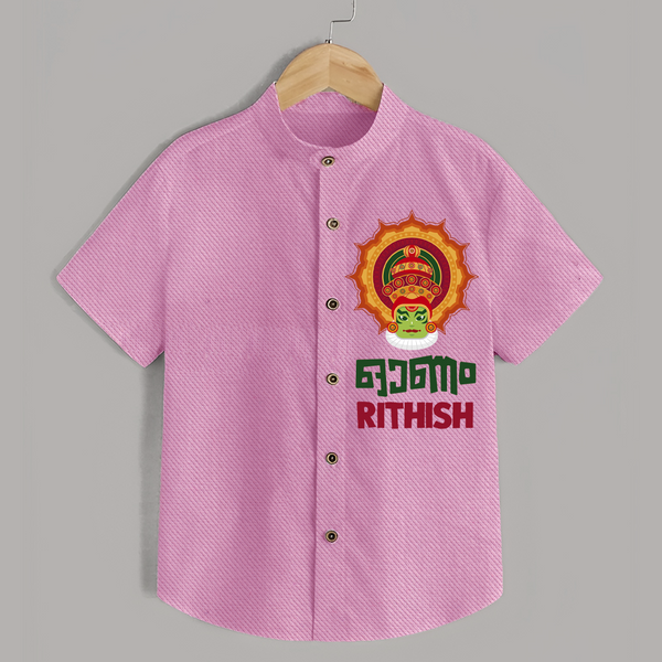Happy Onam Celebration Special Edition Shirt | Personalized Baby Shirt for Onam - BABY PINK - 0 - 6 Months Old (Chest 23")