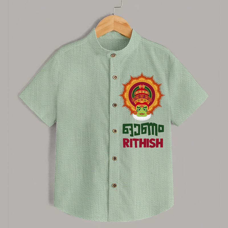 Happy Onam Celebration Special Edition Shirt | Personalized Baby Shirt for Onam - MINT GREEN - 0 - 6 Months Old (Chest 23")