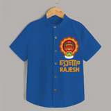Happy Onam Celebration Special Edition Shirt | Personalized Baby Shirt for Onam - COBALT BLUE - 0 - 6 Months Old (Chest 23")