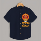 Happy Onam Celebration Special Edition Shirt | Personalized Baby Shirt for Onam - NAVY BLUE - 0 - 6 Months Old (Chest 23")