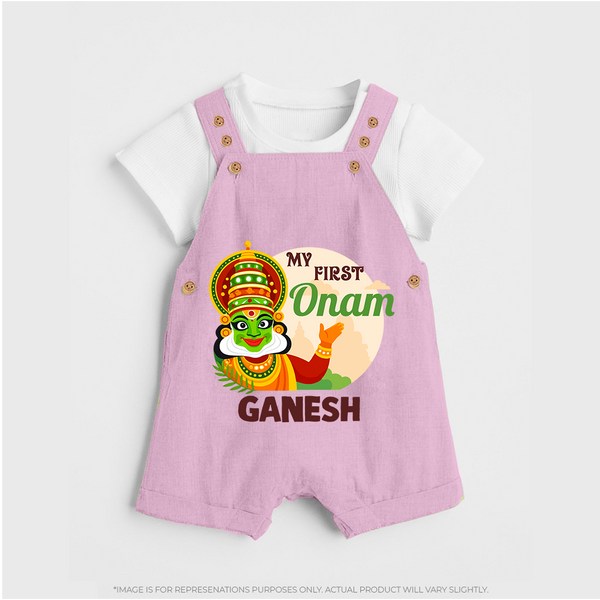 My First Onam Kathakali Dungaree - BABY PINK - 0 - 5 Months Old (Chest 18")