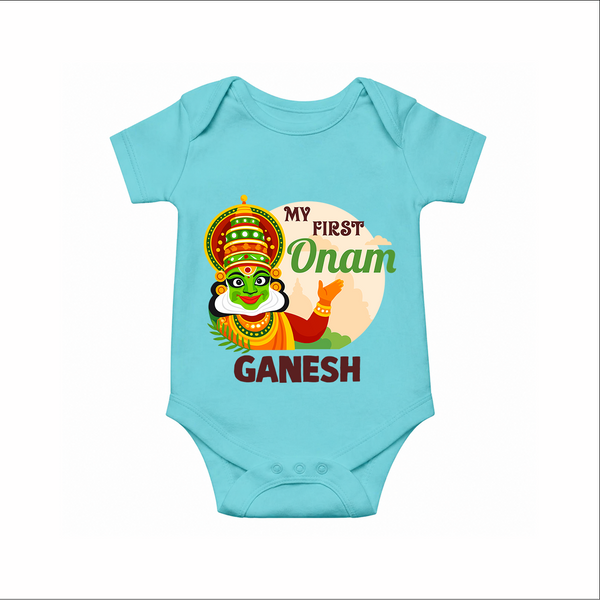My First Onam Kathakali Romper - ARCTIC BLUE - New Born (Chest 14")