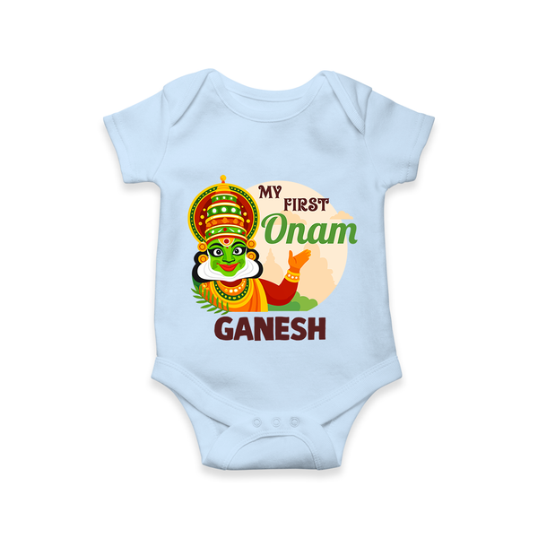 My First Onam Kathakali Romper - BABY BLUE - New Born (Chest 14")