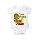 My First Onam Kathakali Romper - WHITE - New Born (Chest 14")