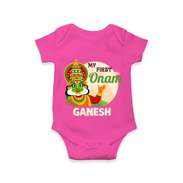 My First Onam Kathakali Romper - HOT PINK - New Born (Chest 14")