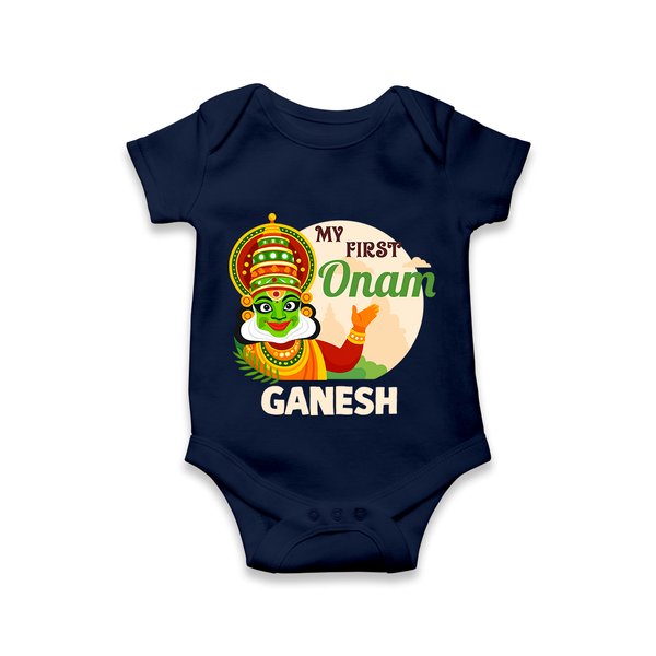 My First Onam Kathakali Romper - NAVY BLUE - New Born (Chest 14")