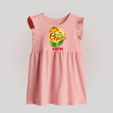  My First Onam Banana Leaf Celebration Baby Frock - BABY PINK - 0 - 3 Months Old (Chest 17")
