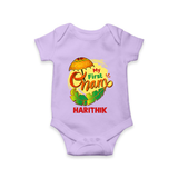  My First Onam Banana Leaf Celebration Romper - LILAC - New Born (Chest 14")