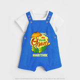  My First Onam Banana Leaf Celebration Dungaree - COBALT BLUE - 0 - 5 Months Old (Chest 18")