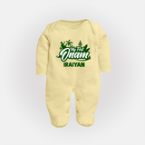 My First Onam Kerala Festive Silhouette Full Body Suit - PASTEL YELLOW - New Born (Chest 7.5")