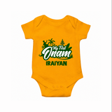 My First Onam Kerala Festive Silhouette Romper - CHROME YELLOW - New Born (Chest 14")