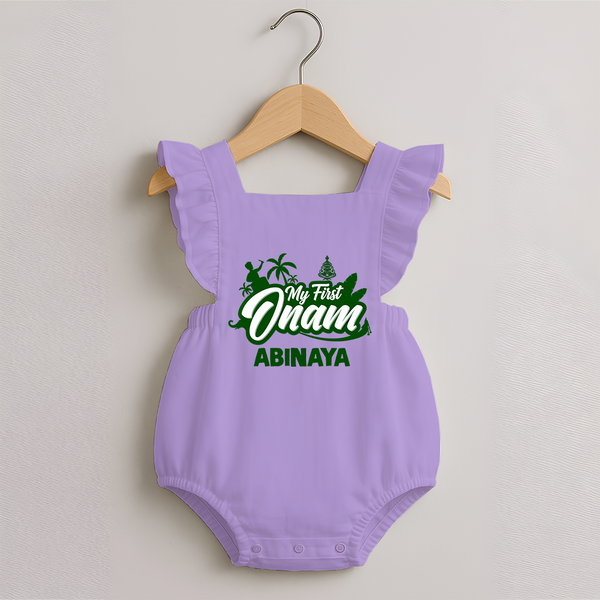 My First Onam Kerala Festive Silhouette Romper Frock - LILAC - 0 - 3 Months Old (Chest 19")