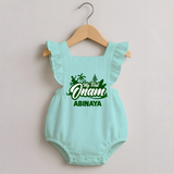 My First Onam Kerala Festive Silhouette Romper Frock - MINT GREEN - 0 - 3 Months Old (Chest 19")