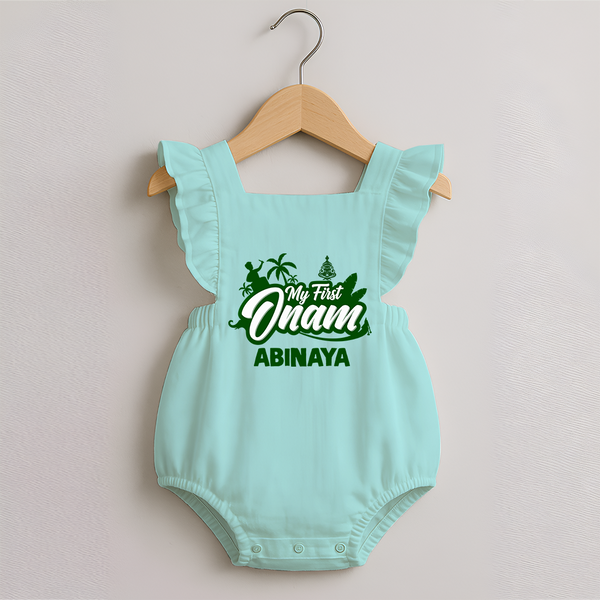 My First Onam Kerala Festive Silhouette Romper Frock - MINT GREEN - 0 - 3 Months Old (Chest 19")