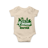 My First Onam Kerala Festive Silhouette Romper - IVORY - New Born (Chest 14")