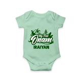 My First Onam Kerala Festive Silhouette Romper - MINT GREEN - New Born (Chest 14")