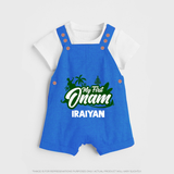 My First Onam Kerala Festive Silhouette Dungaree - COBALT BLUE - 0 - 5 Months Old (Chest 18")