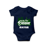 My First Onam Kerala Festive Silhouette Romper - NAVY BLUE - New Born (Chest 14")