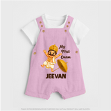 My First Onam Mahabali Dungaree - BABY PINK - 0 - 5 Months Old (Chest 18")