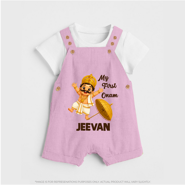 My First Onam Mahabali Dungaree - BABY PINK - 0 - 5 Months Old (Chest 18")