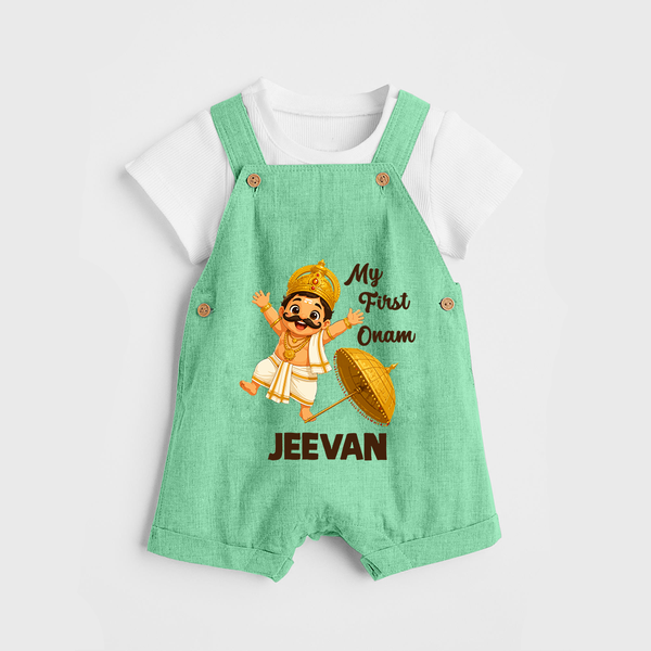 My First Onam Mahabali Dungaree - GREEN - 0 - 5 Months Old (Chest 18")