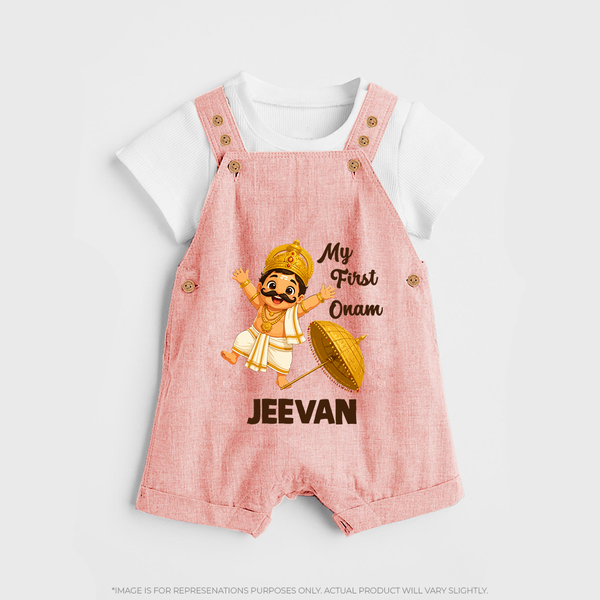 My First Onam Mahabali Dungaree - PEACH - 0 - 5 Months Old (Chest 18")