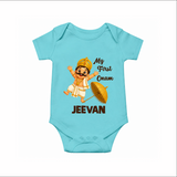 My First Onam Mahabali Romper - ARCTIC BLUE - New Born (Chest 14")
