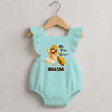 My First Onam Mahabali Romper Frock - MINT GREEN - 0 - 3 Months Old (Chest 19")