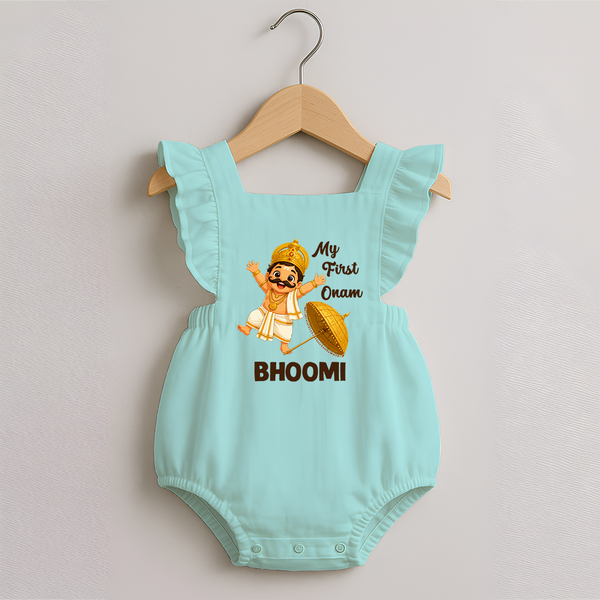 My First Onam Mahabali Romper Frock - MINT GREEN - 0 - 3 Months Old (Chest 19")