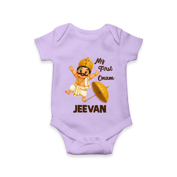 My First Onam Mahabali Romper - LILAC - New Born (Chest 14")