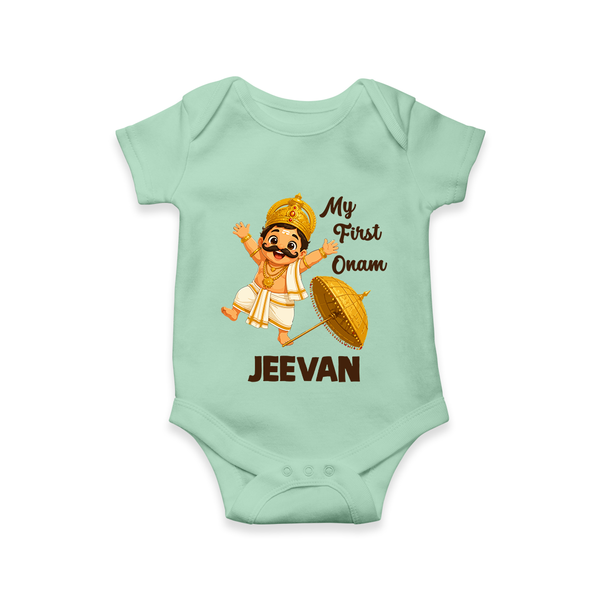 My First Onam Mahabali Romper - MINT GREEN - New Born (Chest 14")