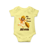 My First Onam Mahabali Romper - PASTEL YELLOW - New Born (Chest 14")