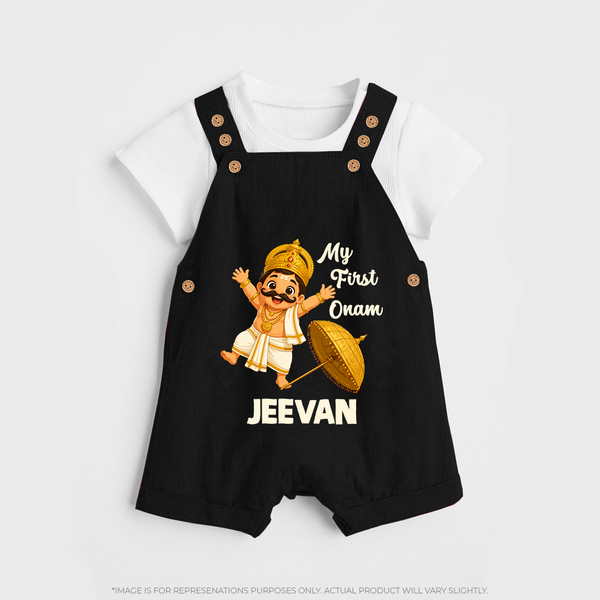 My First Onam Mahabali Dungaree - BLACK - 0 - 5 Months Old (Chest 18")