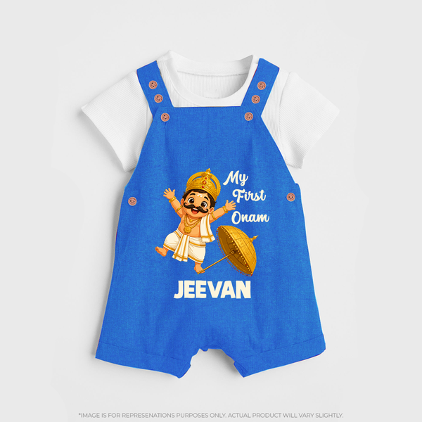 My First Onam Mahabali Dungaree - COBALT BLUE - 0 - 5 Months Old (Chest 18")