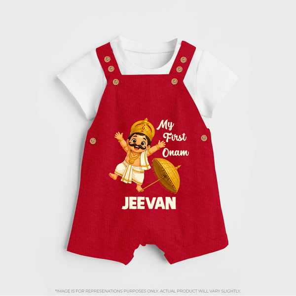 My First Onam Mahabali Dungaree - RED - 0 - 5 Months Old (Chest 18")