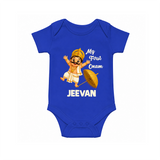 My First Onam Mahabali Romper - COBALT BLUE - New Born (Chest 14")