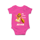 My First Onam Mahabali Romper - HOT PINK - New Born (Chest 14")