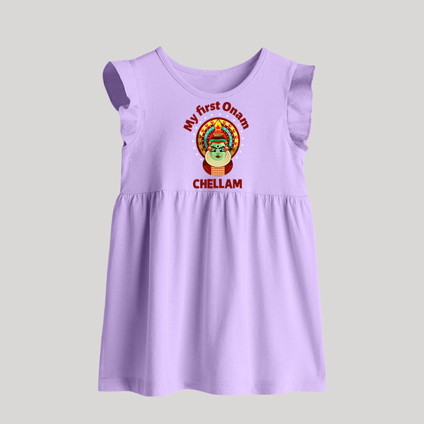 My First Onam Kathakali Classic Baby Frock - LILAC - 0 - 3 Months Old (Chest 17")