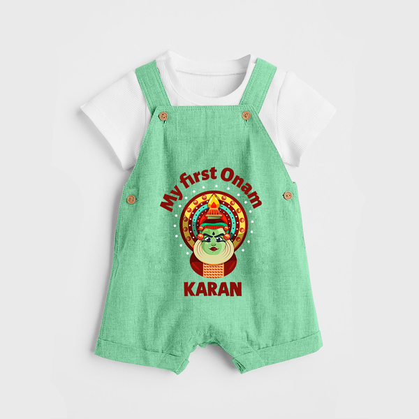 My First Onam Kathakali Classic Dungaree - GREEN - 0 - 5 Months Old (Chest 18")