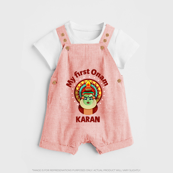 My First Onam Kathakali Classic Dungaree - PEACH - 0 - 5 Months Old (Chest 18")