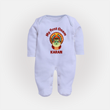 My First Onam Kathakali Classic Full Body Suit - BABY BLUE - New Born (Chest 7.5")