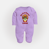My First Onam Kathakali Classic Full Body Suit - LILAC - New Born (Chest 7.5")