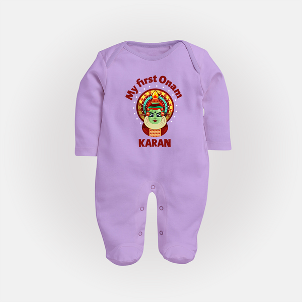 My First Onam Kathakali Classic Full Body Suit - LILAC - New Born (Chest 7.5")