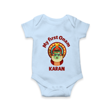 My First Onam Kathakali Classic Romper - BABY BLUE - New Born (Chest 14")