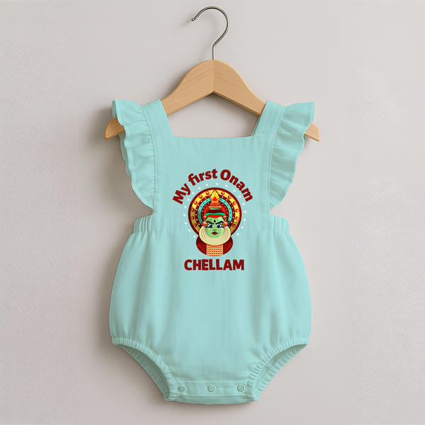 My First Onam Kathakali Classic Romper Frock - MINT GREEN - 0 - 3 Months Old (Chest 19")