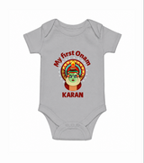 My First Onam Kathakali Classic Romper - GREY - New Born (Chest 14")