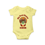 My First Onam Kathakali Classic Romper - PASTEL YELLOW - New Born (Chest 14")